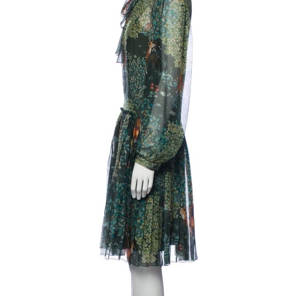 Alberta Ferretti Forest Print Silk-blend Dress size 8 - Picture 4 of 8